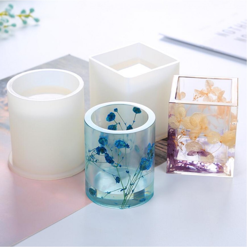 New Transparent Silicone Mould Dried Flower Resin Decorative Craft DIY Storage Pen holder Mold   epoxy resin molds for jewelry