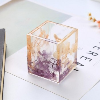 New Transparent Silicone Mould Dried Flower Resin Decorative Craft DIY Storage Pen holder Mold   epoxy resin molds for jewelry
