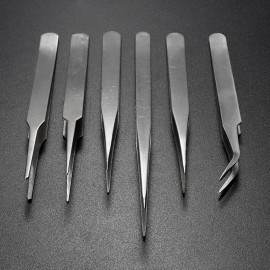 Hot 6Pcs Pro Anti-Static Stainless Steel Tweezers Set Maintenance Tools