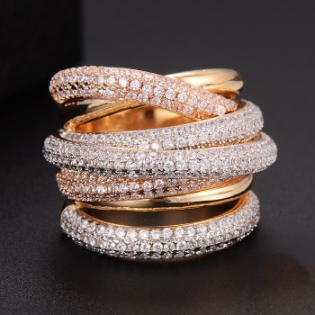 GODKI  Monaco Designer Luxury Twist Lines Geometry Cubic Zironium Engagement Dubai Naija Bridal Finger Rings Jewelry Addiction
