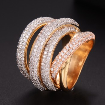 GODKI  Monaco Designer Luxury Twist Lines Geometry Cubic Zironium Engagement Dubai Naija Bridal Finger Rings Jewelry Addiction