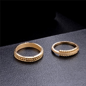 ZORCVENS 6 pc/set Bohemian Gold Color Eye Flower Rings Set for Women Geometric Alloy Knuckle Midi Rings Boho Jewelry