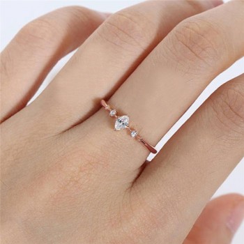 ROMAD Marquise Cut Engagement Ring for Women Three Stone Cluster Bridal Rings Wedding Jewelry Dainty Female Finger Ring R4