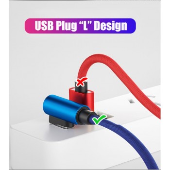 90 Degree to USB Cable 2.1A MAX 2A L Fast Charging Cord for iPhone X XS MAXR XR 8 7 6 Plus 5s SE iPad Sync Data USB Charger