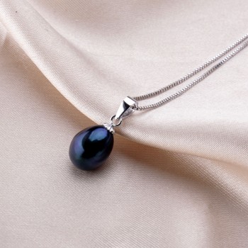 AAAA Genuine Freshwater Pearl Pendants 8-9mm 925 Sterling Silver Necklace For Women Wholesale Small Size Natural Pearl Jewelry