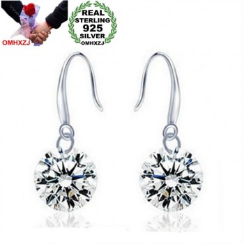 OMHXZJ wholesale Fashion jewelry crystal heart International certification Amethyst real 925 sterling silver Stud earrings YS03