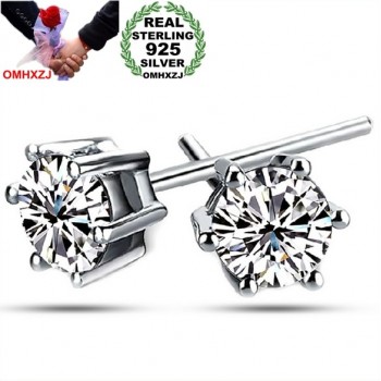 OMHXZJ wholesale Fashion jewelry crystal heart International certification Amethyst real 925 sterling silver Stud earrings YS03