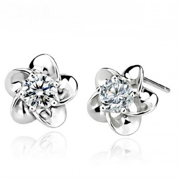 OMHXZJ wholesale Fashion jewelry crystal heart International certification Amethyst real 925 sterling silver Stud earrings YS03