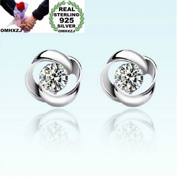 OMHXZJ wholesale Fashion jewelry crystal heart International certification Amethyst real 925 sterling silver Stud earrings YS03