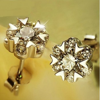 OMHXZJ wholesale Fashion jewelry crystal heart International certification Amethyst real 925 sterling silver Stud earrings YS03