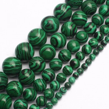 Natural Malachite Gem  Round Loose beads  for jewelry Bracelet ,Necklace, making 15inches/strand free shipping 4/6/8/10mm