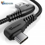 TIEGEM 90 degree USB Type C Cable 3A USB-C Cable  Type-C Fast Charging Cord for Nintendo Switch Samsung S8 Oneplus 5 Pixel 2