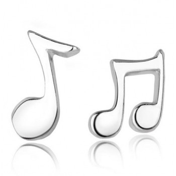 OMHXZJ WHOLESALE OL Fashion girl woman jewelry music symbol REAL S 925 STERLING SILVER STUD EARRINGS YS84