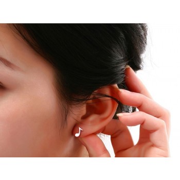 OMHXZJ WHOLESALE OL Fashion girl woman jewelry music symbol REAL S 925 STERLING SILVER STUD EARRINGS YS84