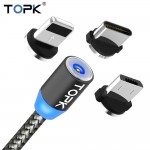 TOPK R-Line1 LED Magnetic USB Cable , Magnet Plug amp; USB Type C Cable amp; Micro USB Cable amp; USB Cable for iPhone X 8 7 6 Plus 5s SE