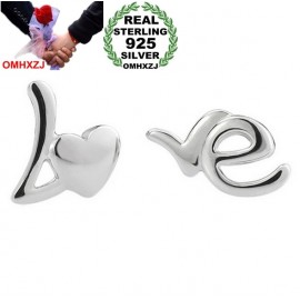 OMHXZJ wholesale Fashion jewelry beautiful girl sexy woman English alphabet heart Love 925 sterling silver Stud earrings YS111