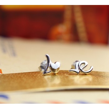 OMHXZJ wholesale Fashion jewelry beautiful girl sexy woman English alphabet heart Love 925 sterling silver Stud earrings YS111