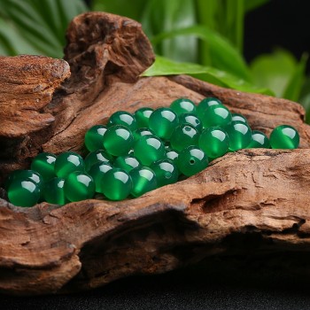 Handmade DIY braided jewelry New Arrivals with beads material natural authentic green chalcedony beads 4-14mm beads 100 pieces