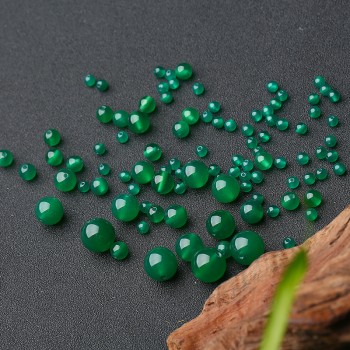 Handmade DIY braided jewelry New Arrivals with beads material natural authentic green chalcedony beads 4-14mm beads 100 pieces