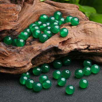 Handmade DIY braided jewelry New Arrivals with beads material natural authentic green chalcedony beads 4-14mm beads 100 pieces