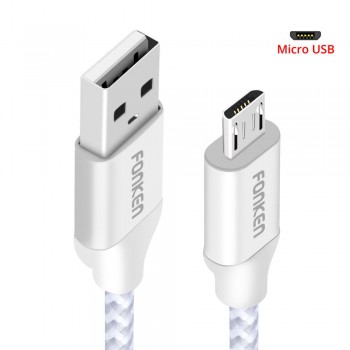 FONKEN Micro USB Cable 2.4A Mini USB Quick Charger Phone Cable 2128AWG 1m 2m 3m Fast Charge Braid Cord for Android Data Cables