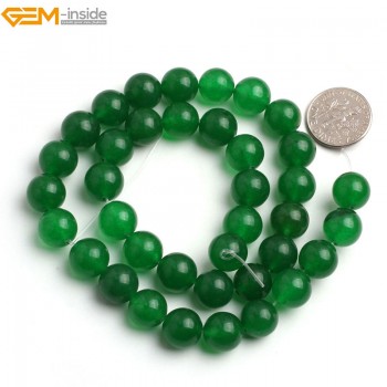 Gem-inside 4-14mm Round Stone Beads Green Jade Beads For Jewelry Making Beads Bracelets For Women 15 DIY Beads Jewellery