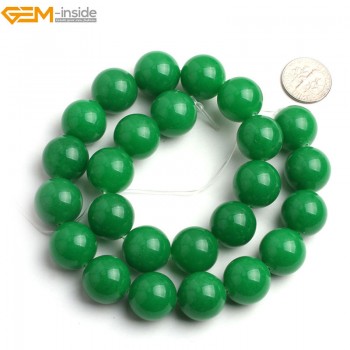 Gem-inside 4-14mm Round Stone Beads Green Jade Beads For Jewelry Making Beads Bracelets For Women 15 DIY Beads Jewellery
