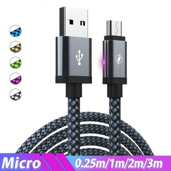 2m 3m Micro USB Cable Mobile Phone Charger Cabel 2/3 Meters Micro-Usb for Samsung Galaxy J7 Pro J6 A6 A7 2018 Asus Charge Cable