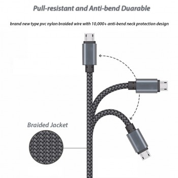 2m 3m Micro USB Cable Mobile Phone Charger Cabel 2/3 Meters Micro-Usb for Samsung Galaxy J7 Pro J6 A6 A7 2018 Asus Charge Cable