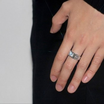 OMHXZJ Wholesale European Fashion Man Party Wedding Gift Silver White Square AAA Zircon 925 Sterling Silver Ring RR174
