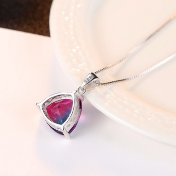 CZCITY Rainbow GemSton Pendant 5.79ct Mystic Purple Rainbow Fire Topaz 925 Sterling Silver Necklaces amp; Pendants Women Jewelry