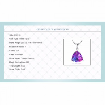 CZCITY Rainbow GemSton Pendant 5.79ct Mystic Purple Rainbow Fire Topaz 925 Sterling Silver Necklaces amp; Pendants Women Jewelry