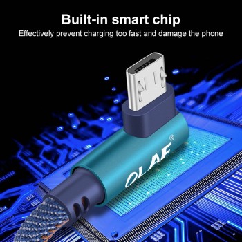OLAF 90 Degree Micro USB Cable 2.4A Fast Charging Charge Data Cord Microusb Cable For Samsung Xiaomi Android Mobilie Phone Cable