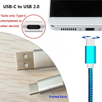 0.5m/Short/1m/1.5m/2m/200cm/3m/300cm/Long USB-C 9V/12V Fast Charge USB Type-C Cable for Galaxy S9 S8 A5/A3/2017 1.5/2/3 Meter