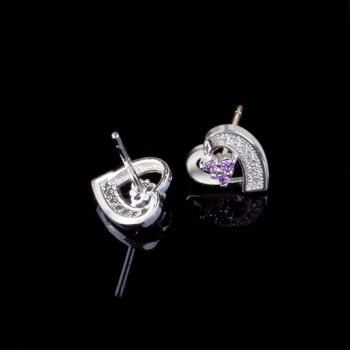 Hot Sale 925 Sterling Silver Romantic Heart Design Stud Earrings For Woman Party Wedding Jewelry Accessories Sweet Gift