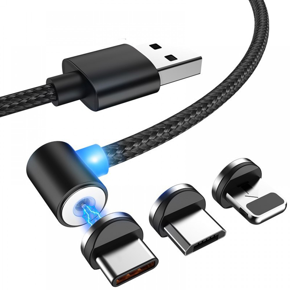 L TYPE Magnetic Charge Cable Micro USB Type C 8 Pin Cable to USB Cord For Mobile Phone 90 Degree Magnet Charger For iPhone X 8 7