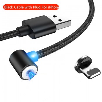L TYPE Magnetic Charge Cable Micro USB Type C 8 Pin Cable to USB Cord For Mobile Phone 90 Degree Magnet Charger For iPhone X 8 7