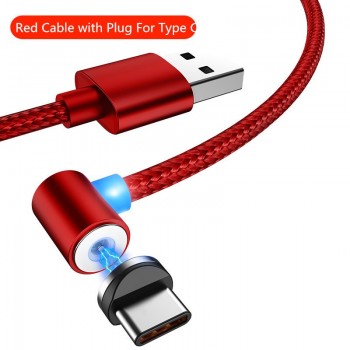 L TYPE Magnetic Charge Cable Micro USB Type C 8 Pin Cable to USB Cord For Mobile Phone 90 Degree Magnet Charger For iPhone X 8 7