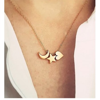 Fashion Necklaces Choker 2019 Kolye Bohemia Gold Silver Color Star Moon Necklace Women Boho Pendants Collier Ketting Jewelry G2