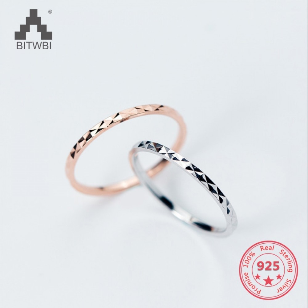 100% 925 Sterling Silver Simple Couple Rings Solid Wedding Band Rings Fashion Jewelry For Women Men