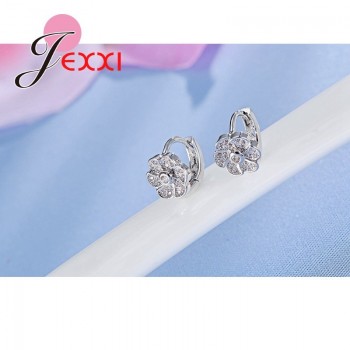 Jemmin Beautiful Flower Stud Earrings Women/Girls With Good Quality White Fashion 925 Sterling Silver Jewelry Party Decoration