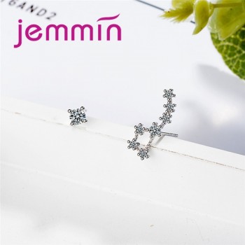 JEMMIN New Attractive 100% 925 Sterling Silver Small Cubic Zirconia Design Simple Fashion Glamour Constellation Female Earrings