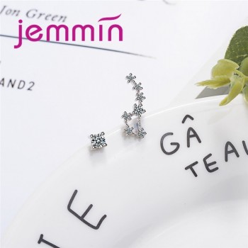 JEMMIN New Attractive 100% 925 Sterling Silver Small Cubic Zirconia Design Simple Fashion Glamour Constellation Female Earrings