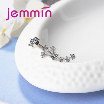 JEMMIN New Attractive 100% 925 Sterling Silver Small Cubic Zirconia Design Simple Fashion Glamour Constellation Female Earrings