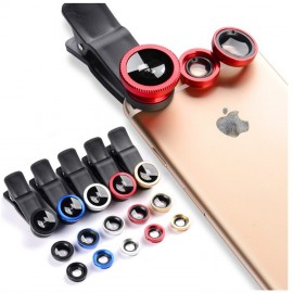 Universal Clip 3 in 1 HD Fish Eye Camera Macro Wide Angle Phone Lens For iPhone 7 8 6 6s Plus X For Samsung S8 S9 Xiaomi Huawei