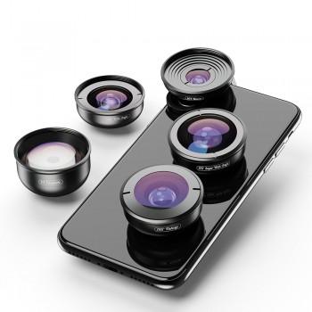 APEXEL 5in1 Mobile Phone Lens Kit Pro Photography HD Fisheye Super Wide Angle Macro Telescope Lens for Samsung iPhone Xs Mate
