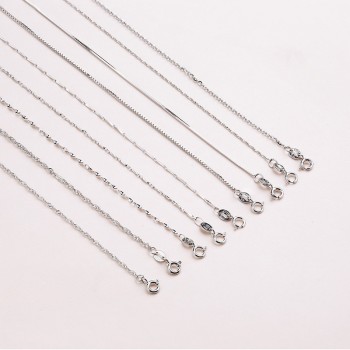 Martick Genuine 925 Sterling Silver Water-wave Chain For Woman 40cm/45cm Chain Necklace GSC1