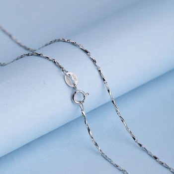 Martick Genuine 925 Sterling Silver Water-wave Chain For Woman 40cm/45cm Chain Necklace GSC1