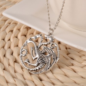 Valentines Day Gift The Song Of Ice And Fire Game Of Thrones Daenerys Targaryen Dragon Badge 56cm Chain Necklace