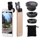 Fisheye Lens 3 in 1 mobile phone clip lenses fish eye wide angle macro camera lens for iphone 6s plus 5s/5 xiaomi huawei lenovo